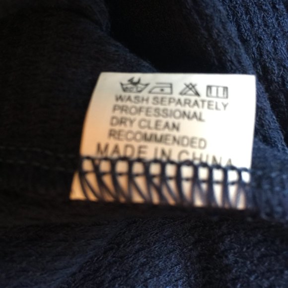Moueey Navy Blue NWT drop shoulder thermal button top XL - Picture 9 of 12